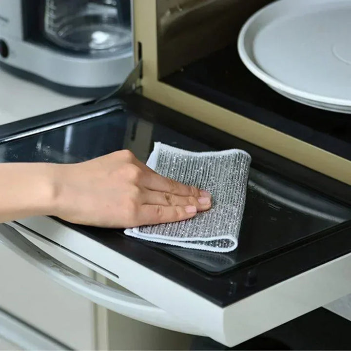 Reusable Metal Mesh Cleaning Cloth – Quick-Dry Microfiber Scrubber for Pots, Pans & Stovetops