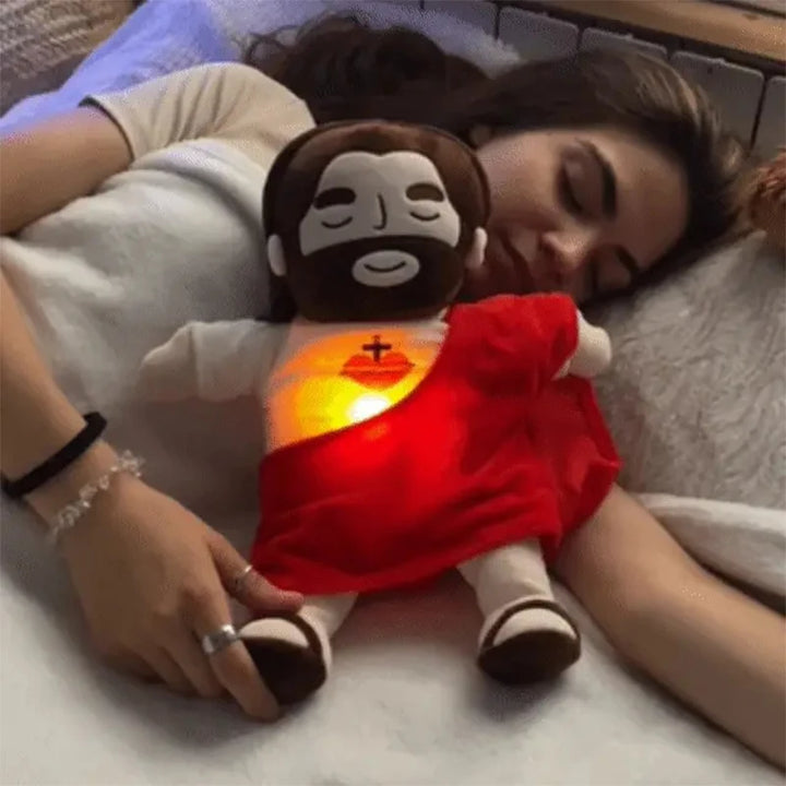 Breathing Jesus Plush Toy – Soothing Musical Sleep Companion with 4-Mode Adjustment | Christmas Gift for Kids