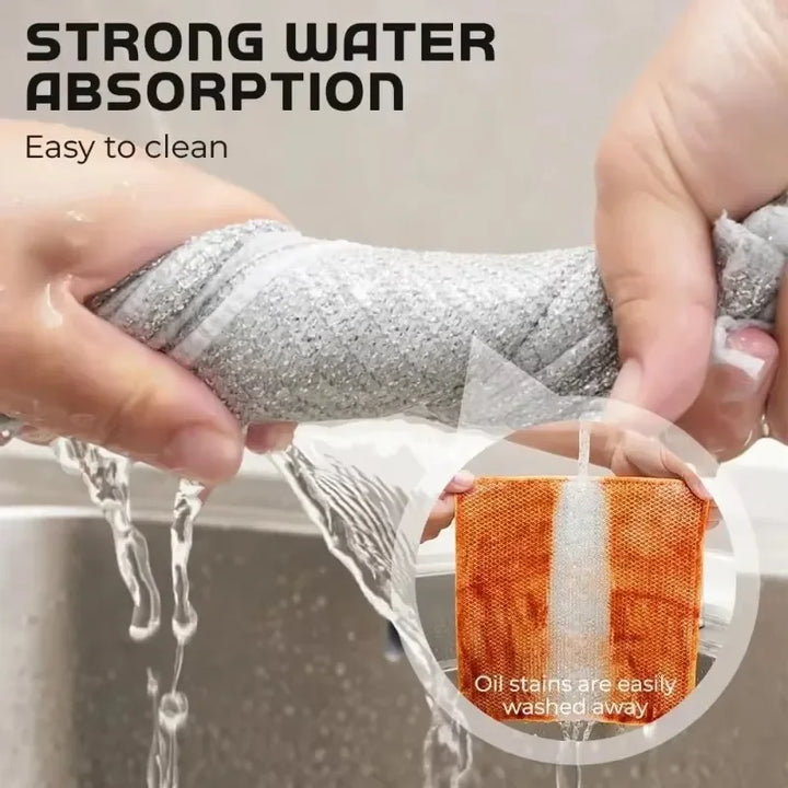 Reusable Metal Mesh Cleaning Cloth – Quick-Dry Microfiber Scrubber for Pots, Pans & Stovetops